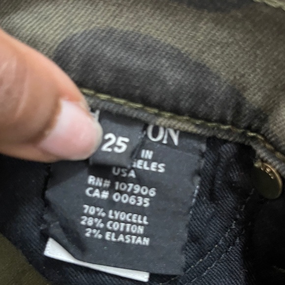 Hudson Womens Jeans Size 25 Army Green Camouflague Nico Super Skinny Mid Rise - Picture 8 of 11